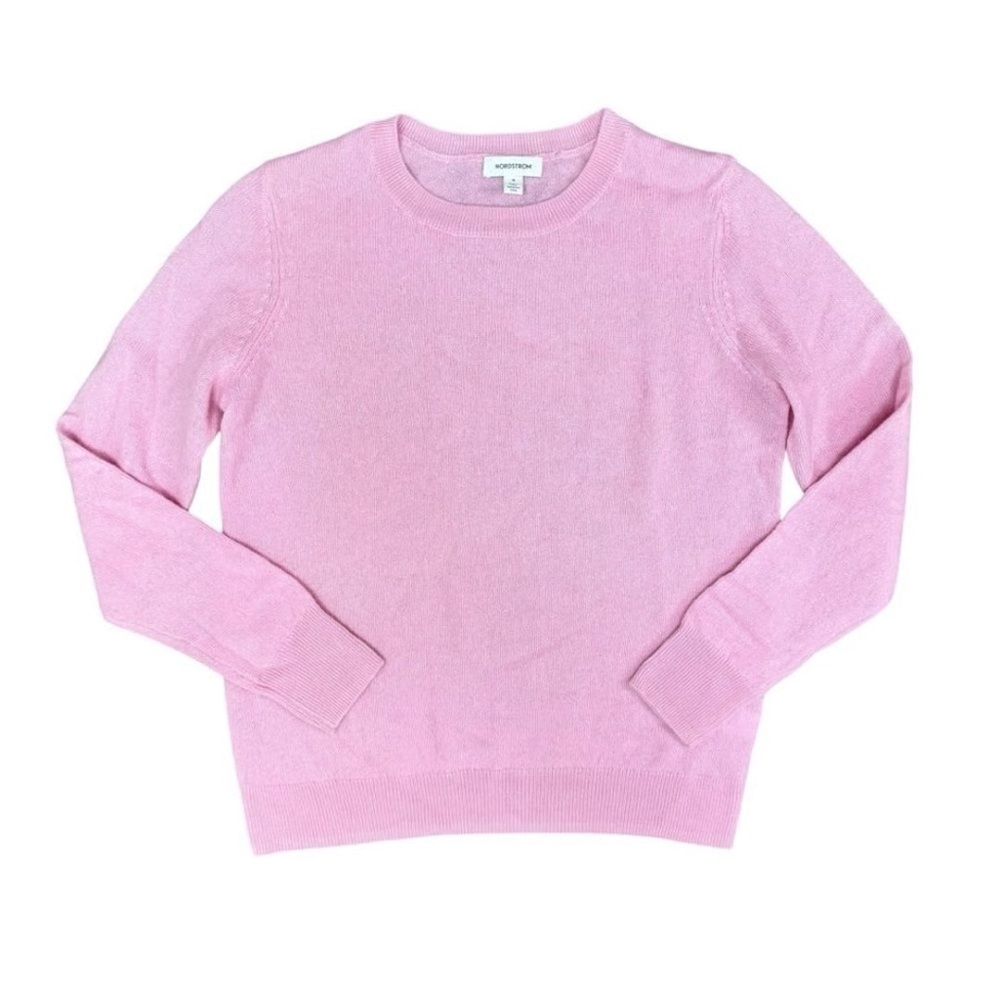 NORDSTROM 100% Cashmere Soft Lavender Purple Pink Crew Neck Sweater